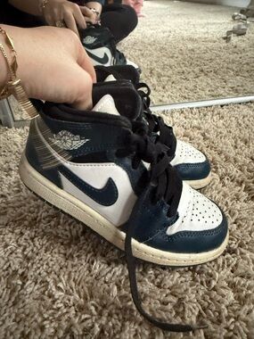 Jordan Kids High-Top Sneakers in Black and White